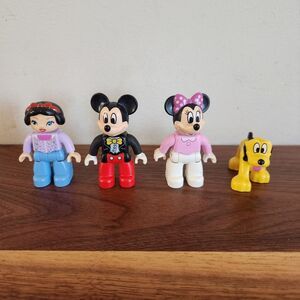 Lego Duplo Disney Mickey Mouse Minnie Mouse Pluto Dog Snow White Lot of 4